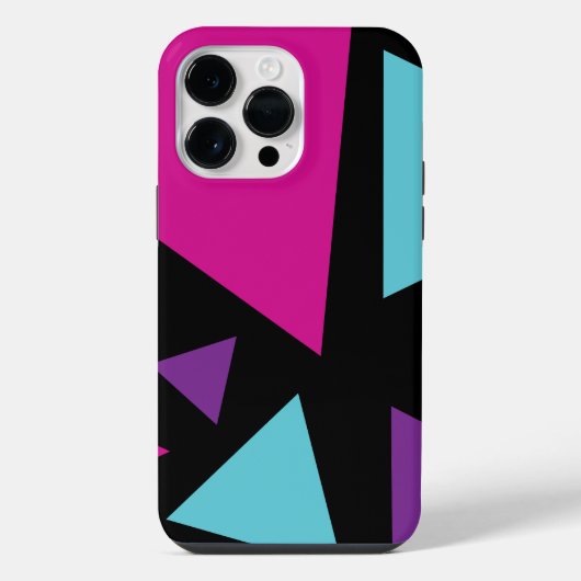 ピンク、紫、青、黒の三角形 iPhoneケース (裏面)