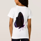 ピンク、紫、黒の女の子バタフライTシャツ Tシャツ (裏面)