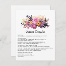 ピンク、紫、黒、および金ゴールドフローラゲスト詳細