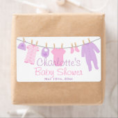 ピンク&紫Lil衣服赤ちゃんシャワー水ボトル ラベル (インサイチュ)