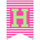 ピンク、緑の誕生日バンティングフラグ バンティングフラッグ (第2の旗)