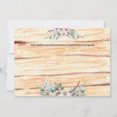 ピンク 緑 ボヘミアンスタイルの鹿の角 トライバル フェザー 保存 セーブザデート (裏面)