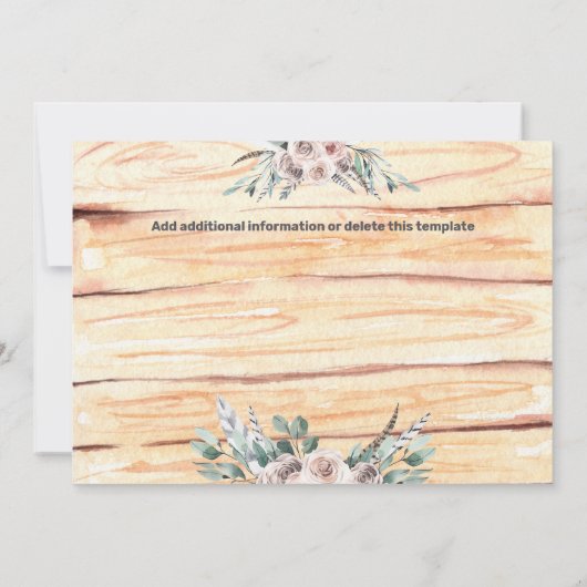 ピンク 緑 ボホ スタッグ アントラーズ トライバル フェザーズ 保存 セーブザデート (裏面)