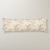 ピンク 緑 レトロ Y2K 70年代 フラワーパターン ボディピロー (裏面)