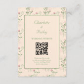 ピンク 緑 レトロ Y2K 70年代 花柄 エンクロージャーカード (正面)