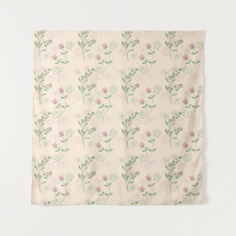 ピンク 緑 レトロ Y2K 70年代 花柄 タペストリー