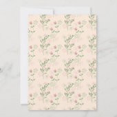 ピンク 緑 レトロ Y2K 70年代 花柄 招待状 (裏面)