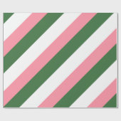 ピンク、緑、白ストライプ色 ラッピングペーパー (フラット)