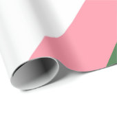 ピンク、緑、白ストライプ色 ラッピングペーパー (ロールコーナー)