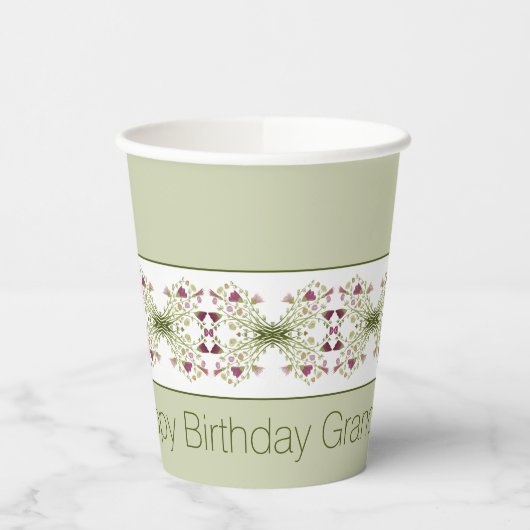 ピンク（緑） 紙コップ (左)