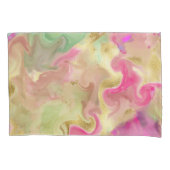 ピンク、緑、金ゴールド、大理石インクプリント枕ケース 枕カバー (正面左)