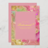 ピンク、緑、金ゴールド、大理石(招待状) セーブザデート (正面/裏面)