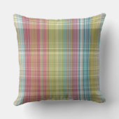 ピンク、緑、青の格子縞 クッション (裏面)