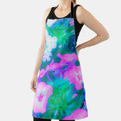 ピンク、緑、青、白のガーデンフロックスの花 エプロン (インサイチュ)