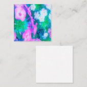 ピンク、緑、青、白のガーデンフロックスの花 スクエア名刺 (正面/裏面)