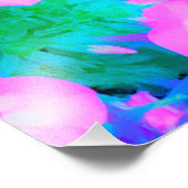 ピンク、緑、青、白のガーデンフロックスの花 フォトプリント            (角)