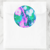 ピンク、緑、青、白のガーデンフロックスの花 ラウンドシール (バッグ)