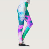 ピンク、緑、青、白のガーデンフロックスの花 レギンス (右)