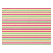 ピンク、緑、黄ストライプ色 テーブルクロス (正面(横))