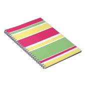 ピンク、緑、黄ストライプ色 ノートブック (右側)