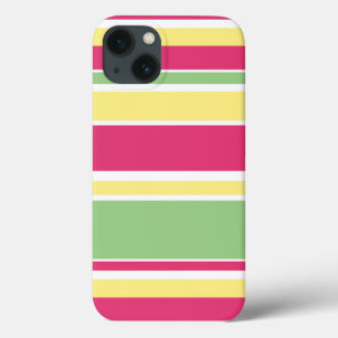 ピンク、緑、黄色のストライプCase-Mate iPhone ca 13ケース