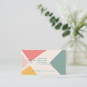 ピンク、緑、黄色の抽象芸術 名刺 (スタンド正面)