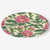 ピンク、緑、黄色のChinoiserieフローラ ペーパープレート (アングル)