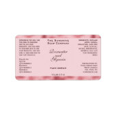 ピンク&織りピンク箔化粧品ドロッパーボトル ラベル (正面)