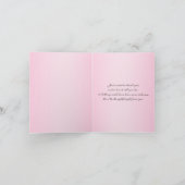 ピンク、茶色のフローラ結合ハートサンキューカード サンキューカード (内部)