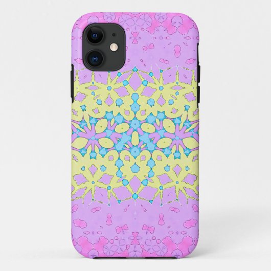 ピンク、薄紫、黄色、スカイブルーの幾何学的 Case-Mate iPhoneケース (裏面)