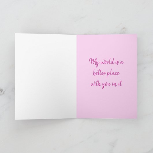 ピンク&赤いハートバレンタインデーのカード シーズンカード (内部)