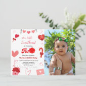 ピンク&赤いハートバレンタインデー2 招待状 (スタンド正面)