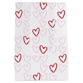 ピンク&赤いハート抱き枕 ミディアムペーパーバッグ (裏面)