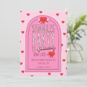 ピンク&赤かわいいシングルスバレンタインデーパーティー シーズンカード (スタンド正面)