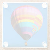 ピンク、赤く、オレンジおよび青の熱気の気球 ガラスコースター (裏面)