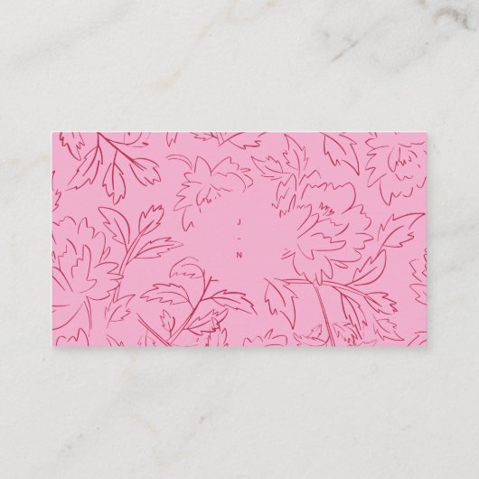 ピンク+赤の植物性カラフルWebサイトカード エンクロージャーカード (裏面)