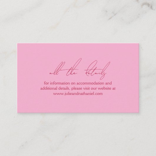 ピンク+赤の植物性カラフルWebサイトカード エンクロージャーカード (正面)