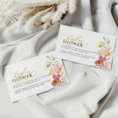 ピンク&赤ワイルドフラワーディスプレイシャワーチケット エンクロージャーカード