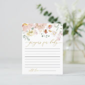 ピンク&赤ワイルドフラワーベビーシャワー祈りの言葉カード (スタンド正面)