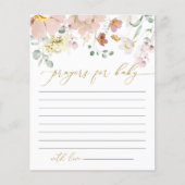 ピンク&赤ワイルドフラワーベビーシャワー祈りの言葉カード (正面)