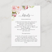 ピンク、赤面フローラ結婚の詳細披露宴 エンクロージャーカード (正面)