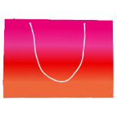 ピンク、赤、オレンジのグラデーション抱き枕 ラージペーパーバッグ (裏面)