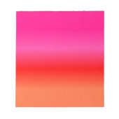 ピンク、赤、オレンジのグラデーション ノートパッド (正面)