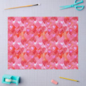 ピンク、赤、オレンジの楽しいハート 薄葉紙 (クラフト)