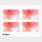 ピンク 赤 オレンジ 黄色 アブストラクト アート ブランク テンプレート 長方形シール (シート)