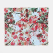 ピンク 赤 ダーティ ポルカドット グランジ 腐敗 フリースブランケット (正面(横))