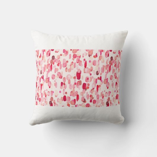 ピンク、赤、ベージュの点を縫い目のないかわいい模様 クッション (裏面)