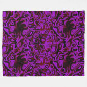 ピンク、赤、黒の火石 フリースブランケット (正面(横))