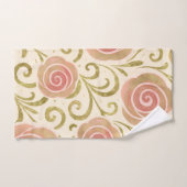 ピンク&金ゴールドおとぎ話ストーリーブックプリンセスバラ バスタオルセット (ハンドタオル)