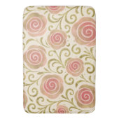 ピンク&金ゴールドおとぎ話ストーリーブックプリンセスバラ バスマット (正面縦)